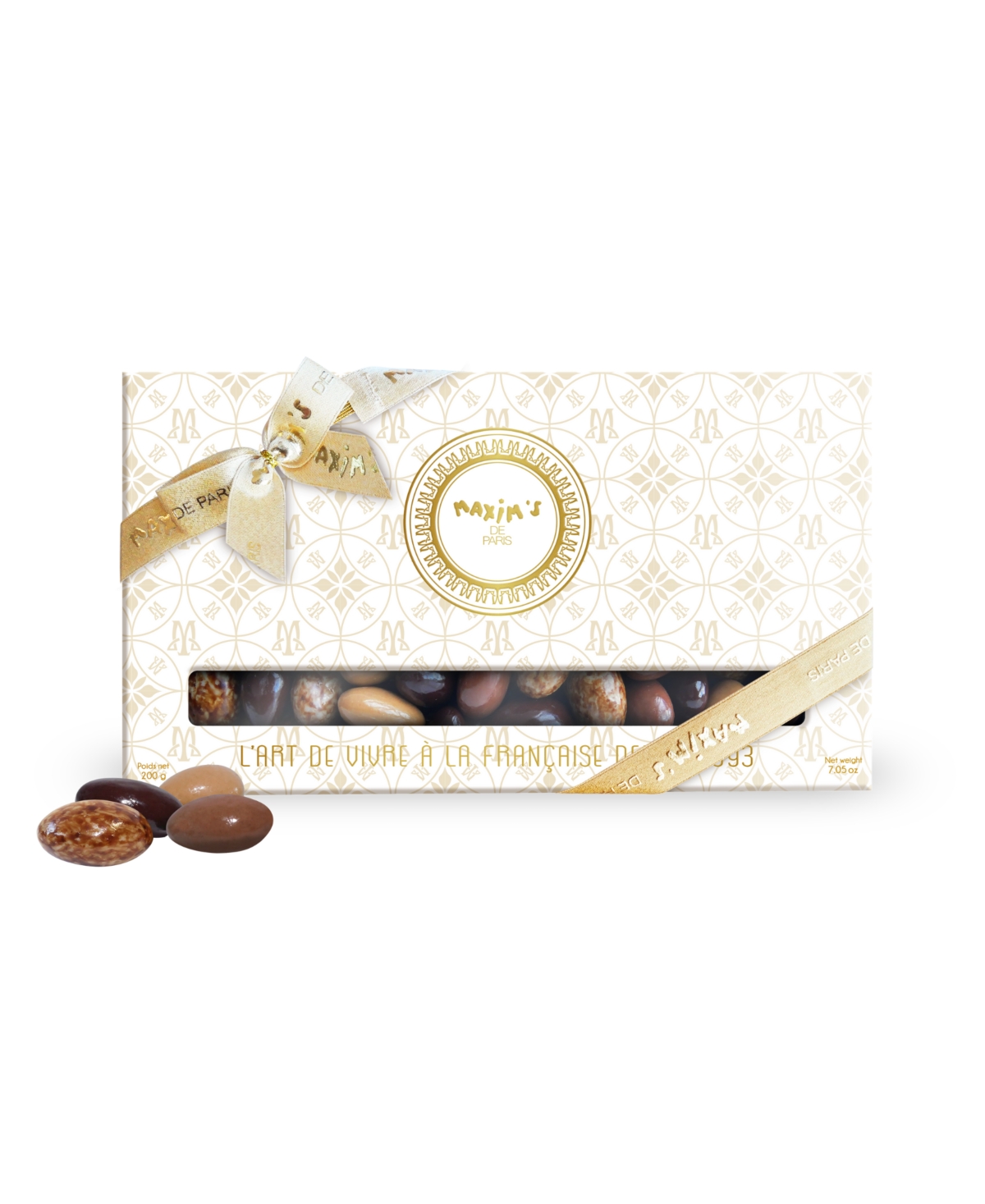 Maxim's De Paris Luxurious Almond Chocolate Assortment, 7.05 Oz. In Transparent