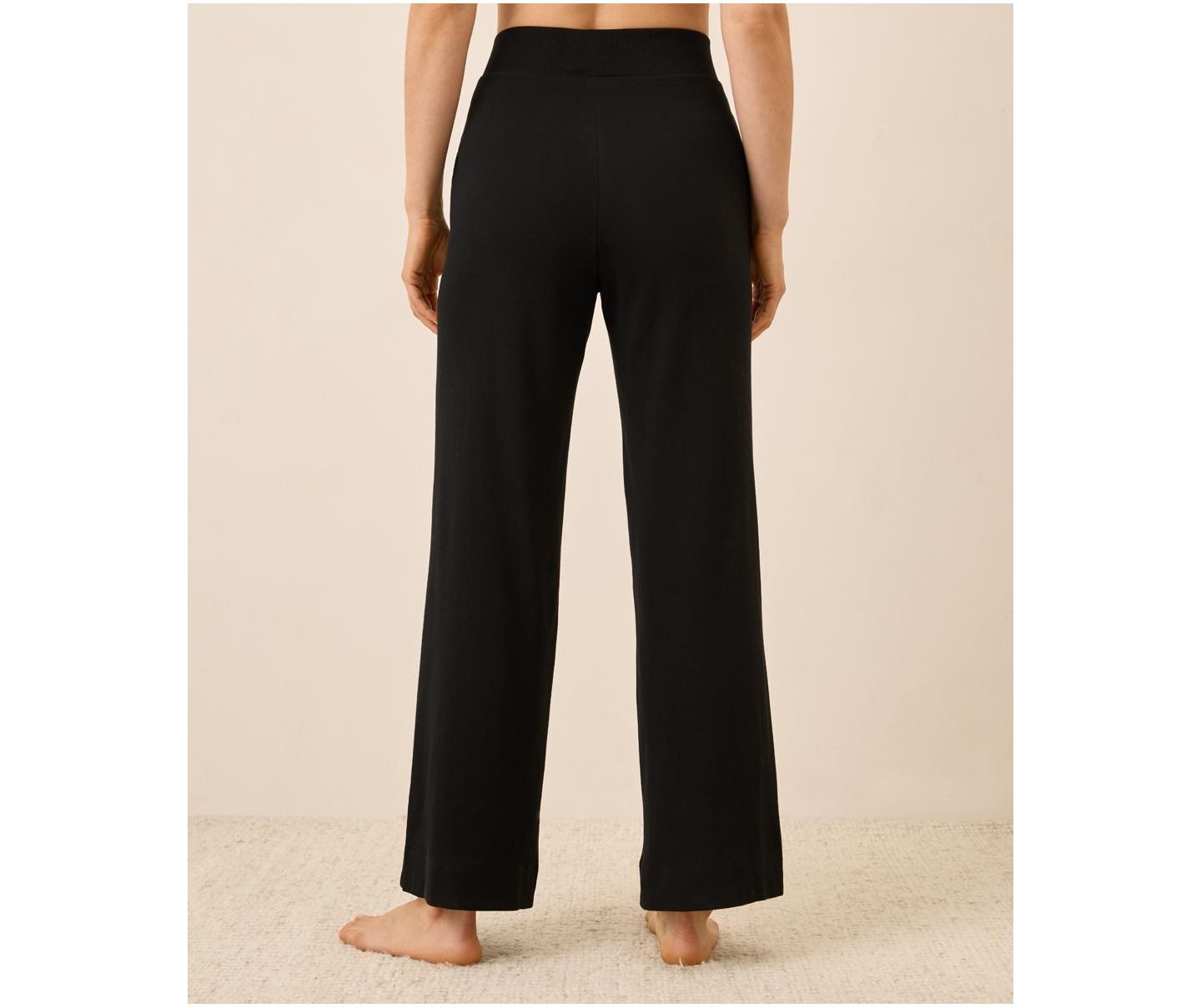 Женские брюки Pact Dream Rib Wide Leg Lounge Pant, цвет: Чёрный — фото 3
