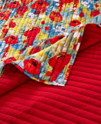 Poppies Modern Floral 2-Pc. Quilt Set, Twin