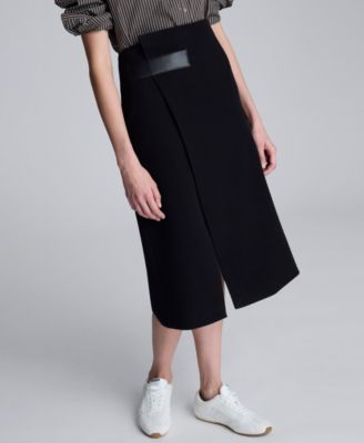 Women's Center Front Slit Midi Skirt