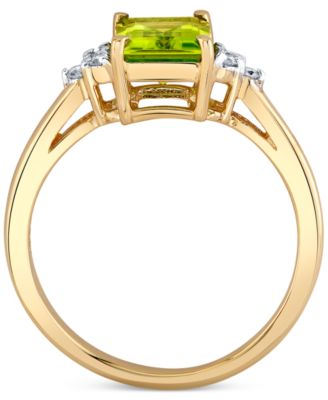 Peridot (1-3/4 ct. t.w.) & Diamond (1/8 ct. t.w.) Ring in 14k Yellow Gold