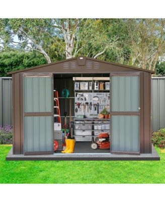 8-ft x 10-ft Galvanized steel Storage Shed