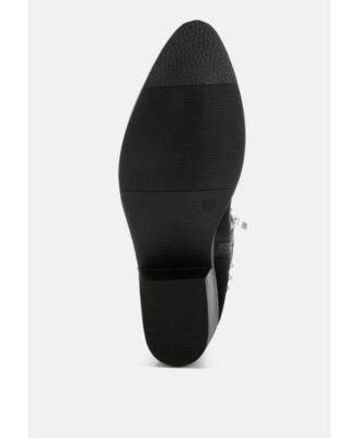 Womens Hira Studs Embellished Cowboy Boots