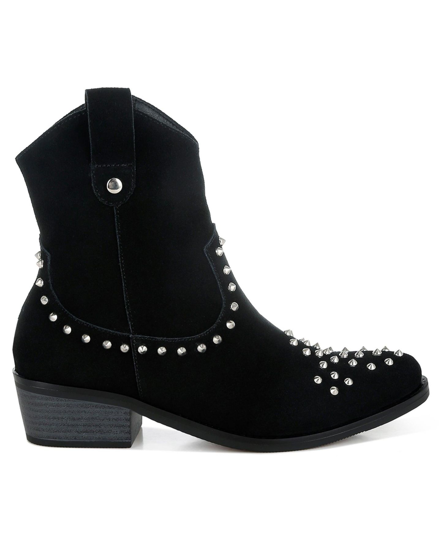 Женские ботинки Rag & Co Hira Studs Embellished Cowboy, цвет: Чёрный — фото 5