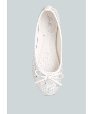 Womens hosana rhinestones and stud embellished ballet flats