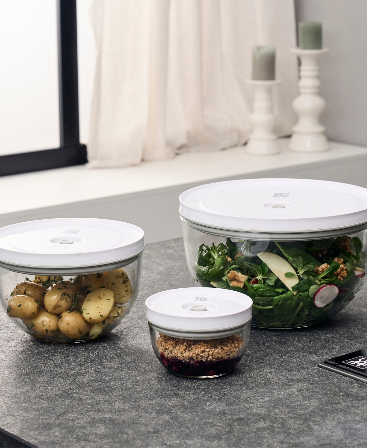 Zwilling Fresh Save 3-pc. Glass Vacuum Bowl Set In Transparent