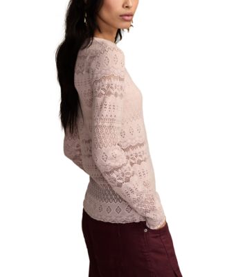 Women's Lace Detail Long Sleeve Top
