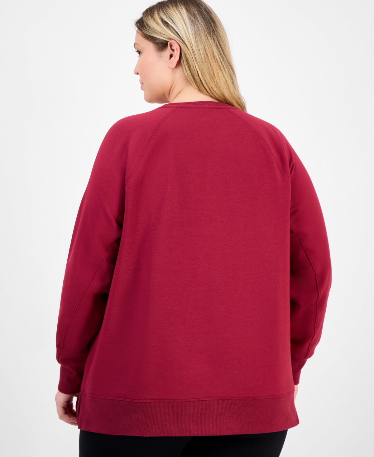 Id Ideology Plus Size Crewneck Raglan-sleeve Tunic Top, Macy's Exclusive