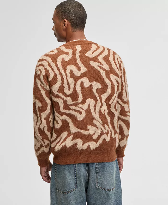 Men's Swirl V-Neck Cardigan - thumbnail 2
