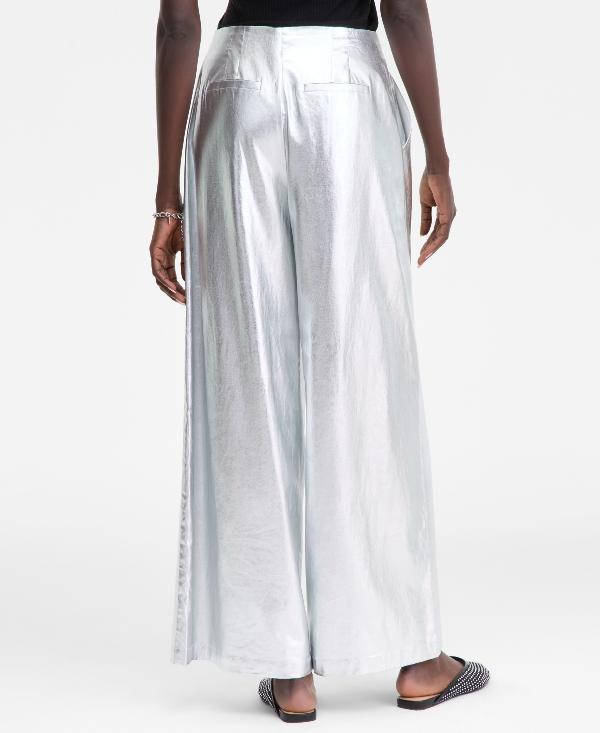 I.n.c. International Concepts Women's Metallic Wide-Leg Pants, Macy's Exclusive