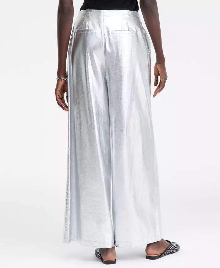 Women's Metallic Wide-Leg Pants - thumbnail 3