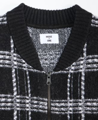 Men's Relaxed-Fit Plaid Zipper Sweater, Macy's Exclusive