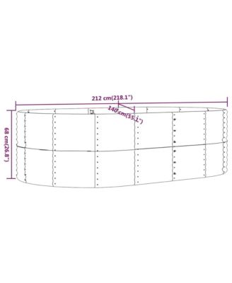 Garden Raised Bed Grey Powder-coated steel Large Durable