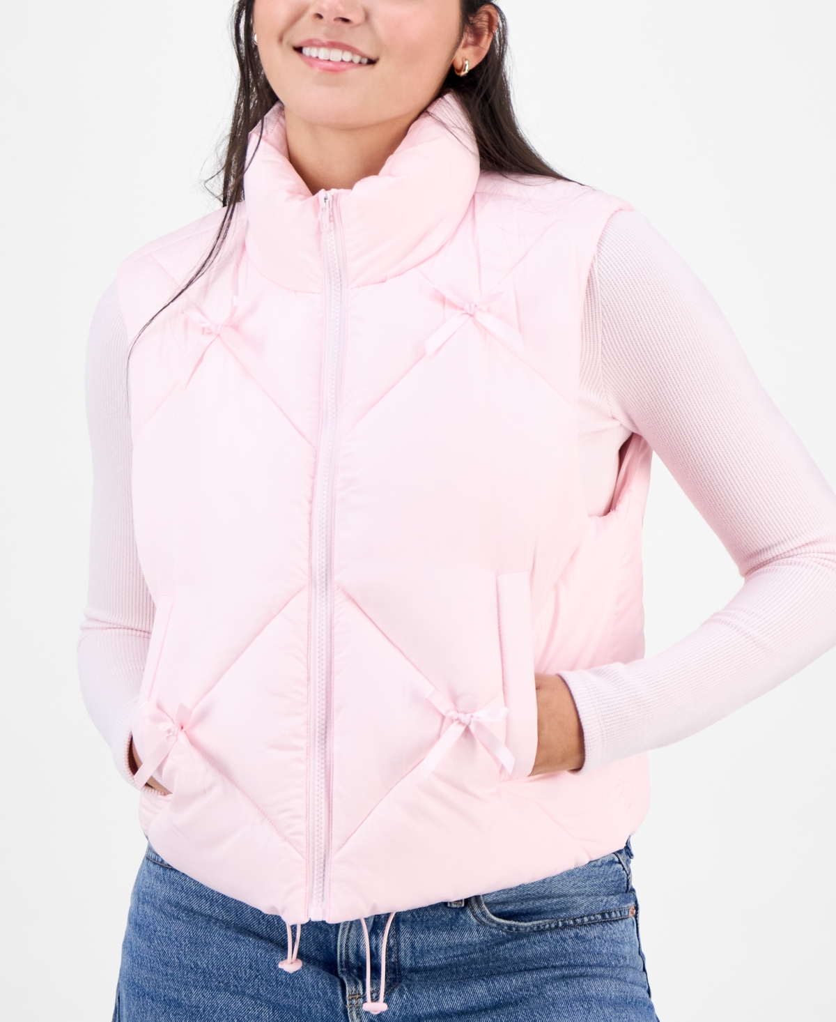 Madden Girl Juniors' Bow-Trim Puffer Vest