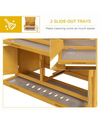 Wooden Bunny Hutch with Ramp, Indoor/Outdoor,