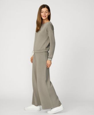 Boat Neck Top & Wide Leg Pant Lounge Set