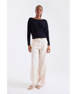 Women's Leyla Low Back 100% Cashmere Sweater