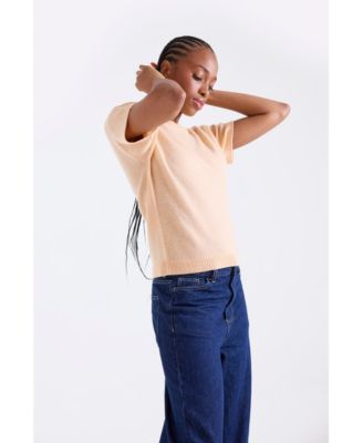 Women's Esme Short Sleeve 100% Cashmere Top