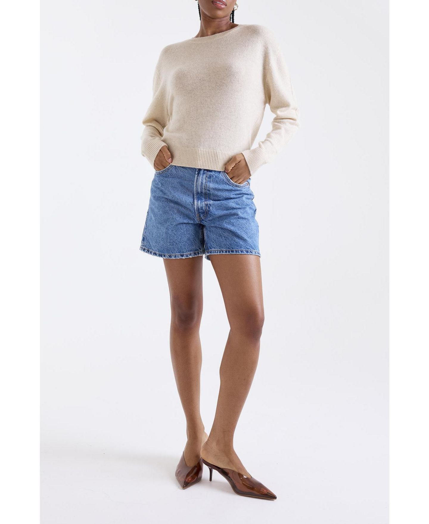Женский свитер 1982 Maila Long Sleeve Cashmere, цвет: Белый — фото 8