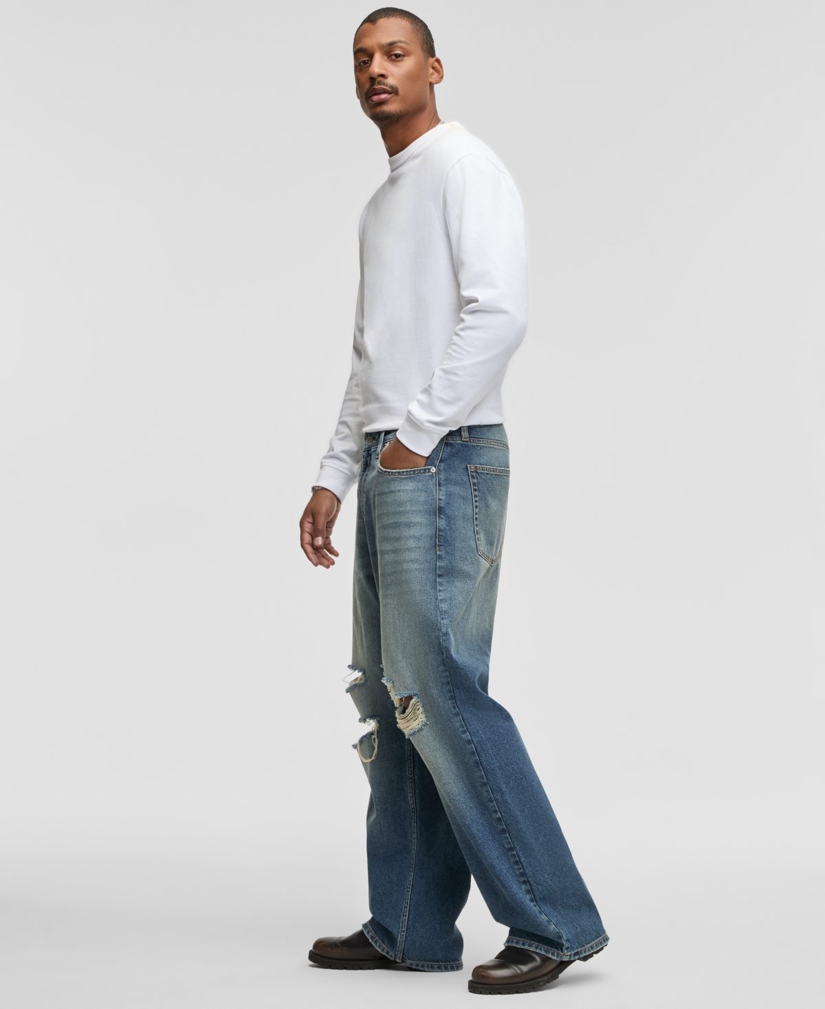 Mode of One Men's Baggy Washed Jeans, Macy's Exclusive