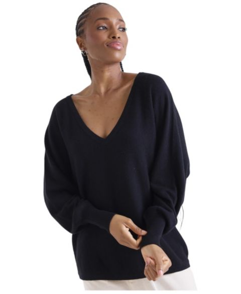 Женский свитер 1982 Paros V-Neck 100% Cashmere, цвет: Чёрный