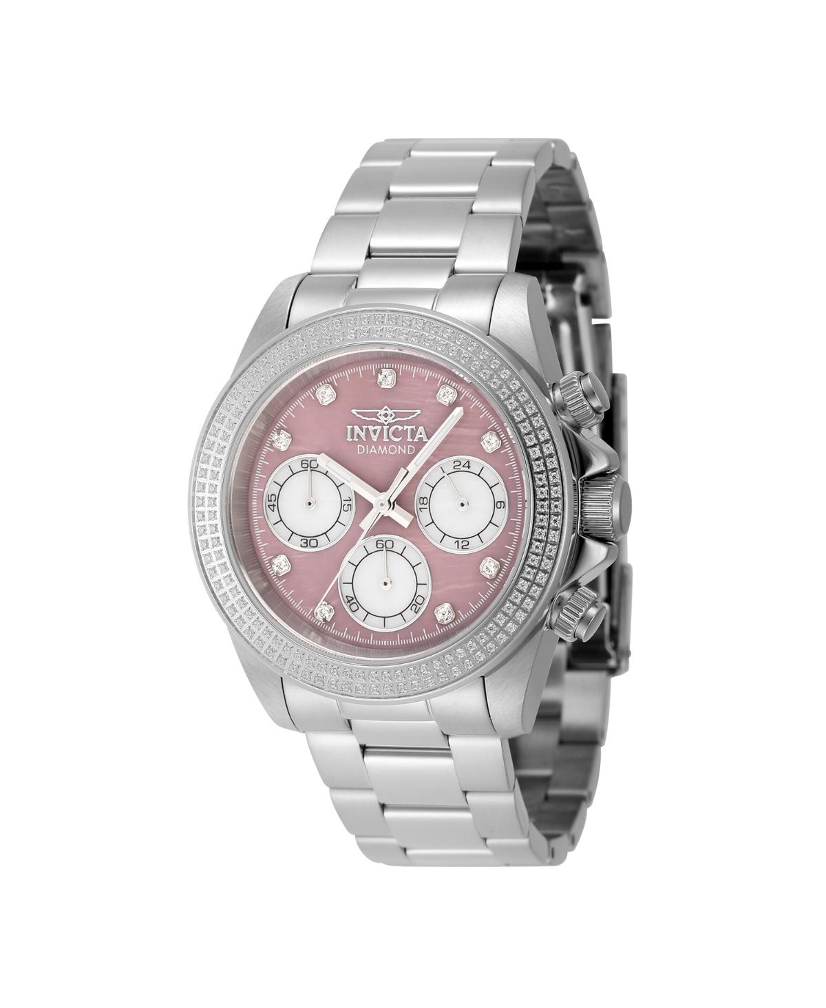 Invicta Women's 48756 Elite Diamond Quartz Chronograph Pink, White Dial Watch
