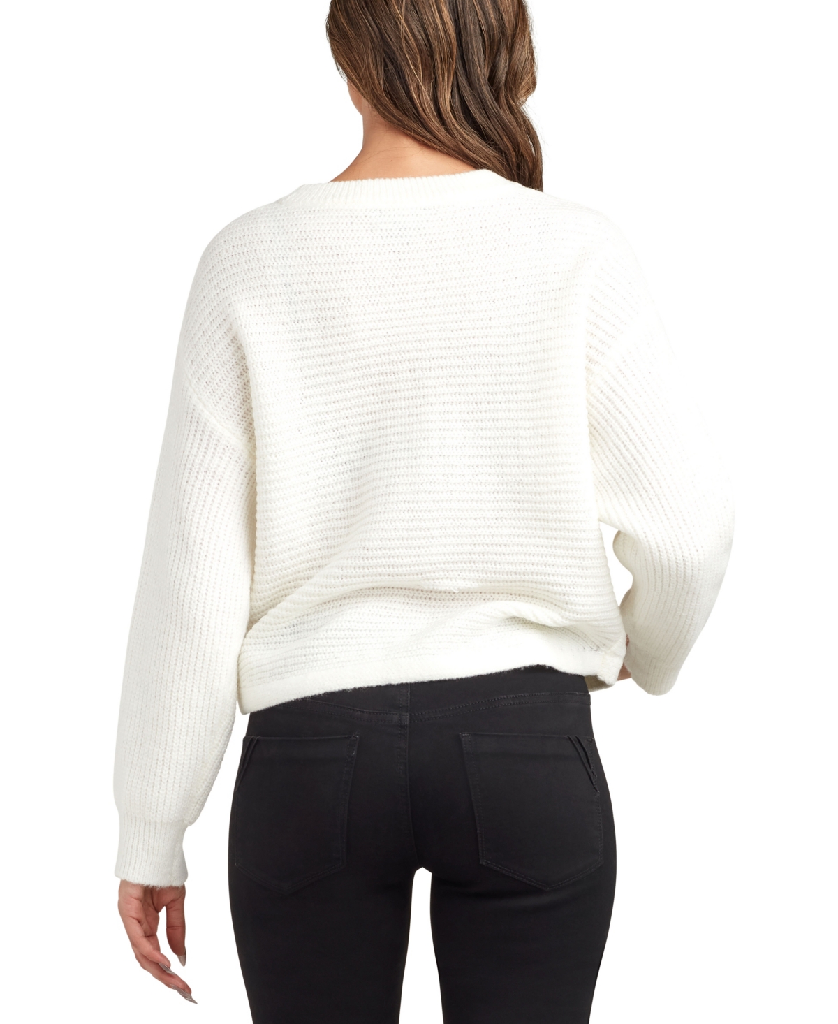 Bcx Juniors' Crewneck Pull On Sweater In White
