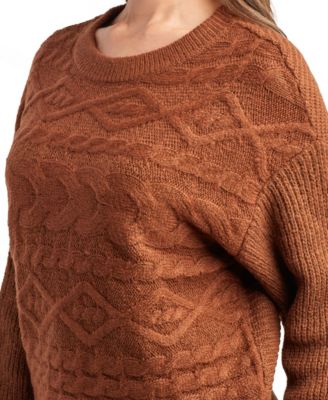 Juniors' Crewneck Pull On Sweater