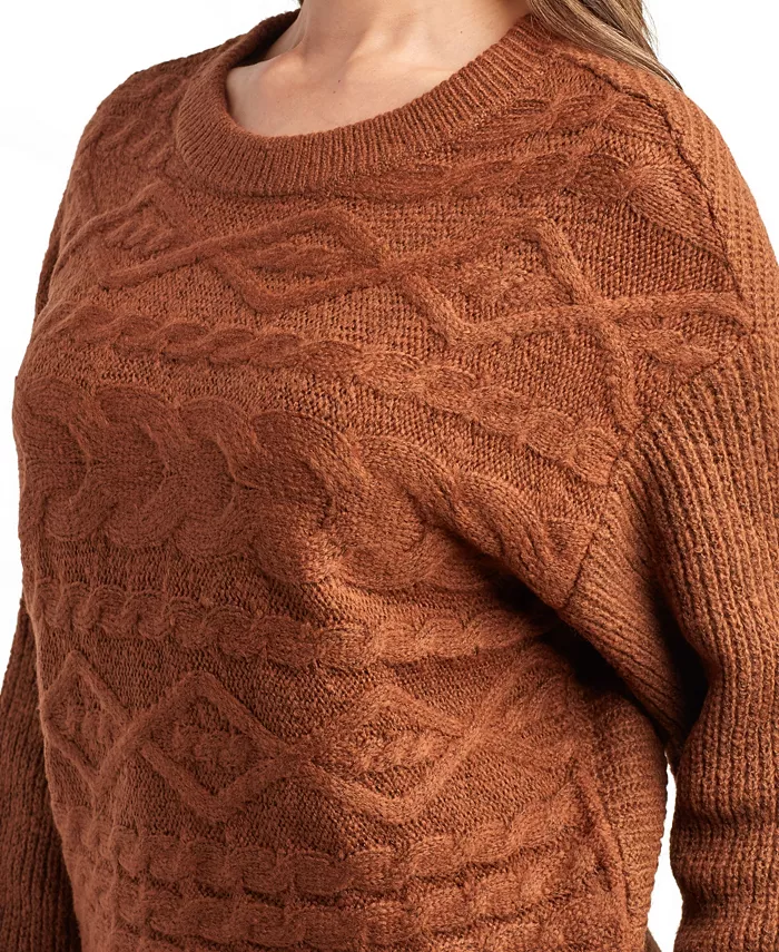 Juniors' Crewneck Pull On Sweater - thumbnail 3