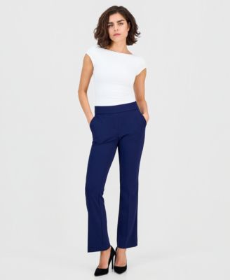 AK Anne Klein - Petite Cool Crepe Pull-On Ankle Pants