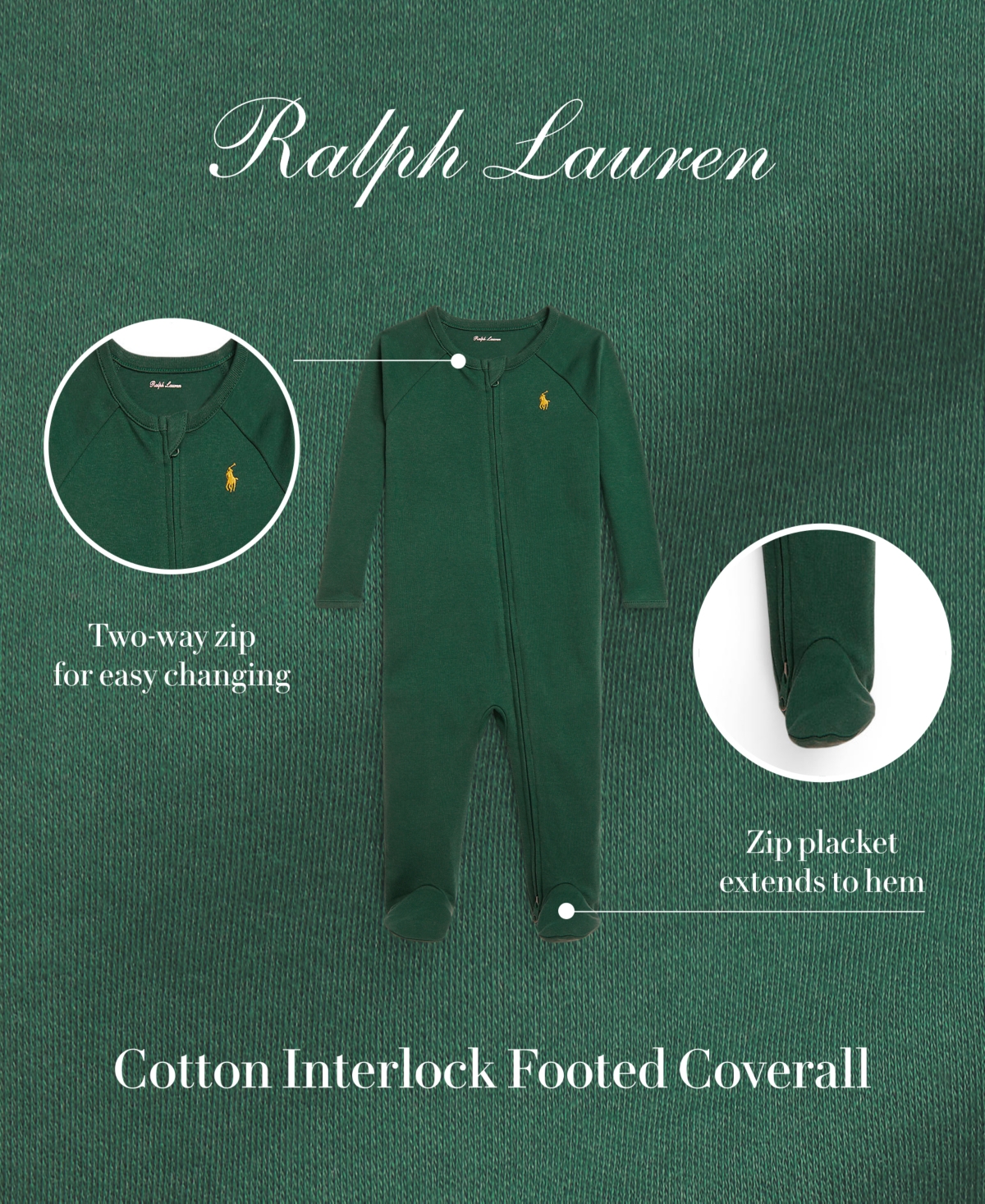 Polo Ralph Lauren Baby Boys Cotton Footed Coveralls