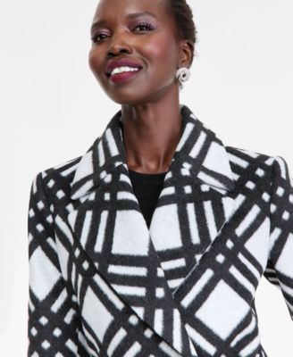 Women's Belted Plaid Coat, Macy's Exclusive