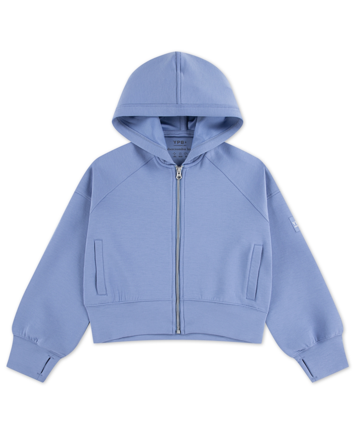 Abercrombie Girls Ypb Neoknit Full-zip Hoodie In Blue