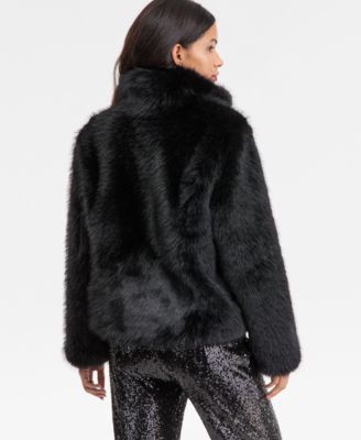 Women's Long Pile Faux-Fur Chubby Jacket, Macy's Exclusive