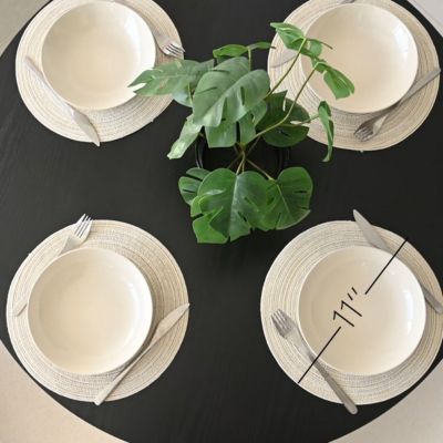 5-Piece Modern Dining Set with 39.5 Inch Round Table and 4 Chairs, Multiple Color Options for Kitchen & Dining Room-Maison Boucle
