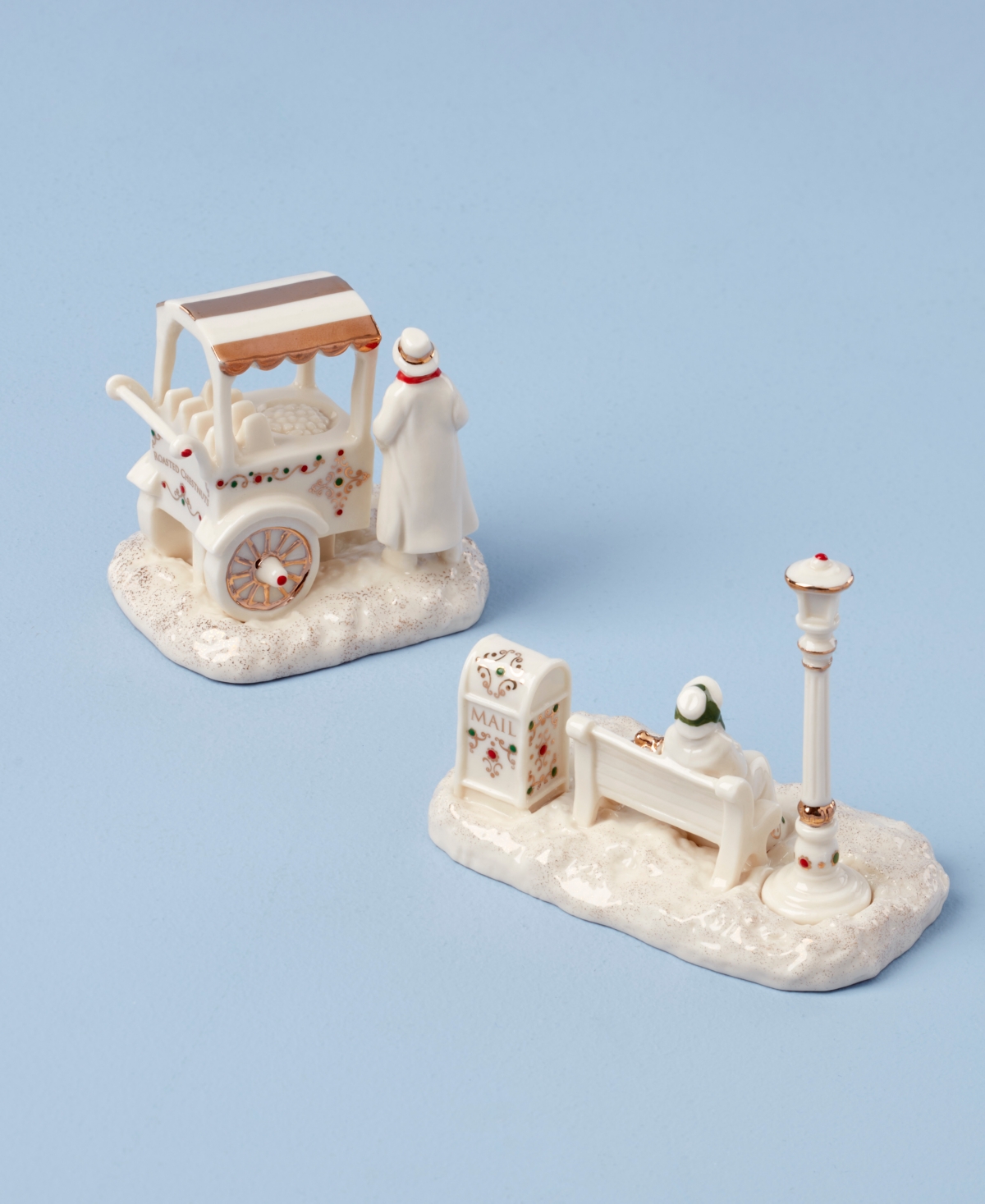 Lenox From The Vault!  Mistletoe Park Chestnut Seller & Park Bench, Exclusively At Macy's In Transparent