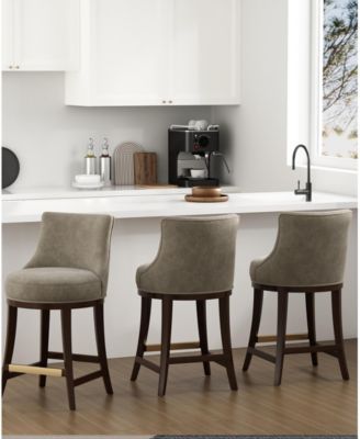 Lucia 37.2" Chenille Upholstered Counter Stool