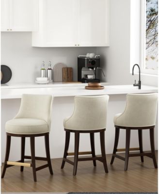 Lucia 37.2" Chenille Upholstered Counter Stool