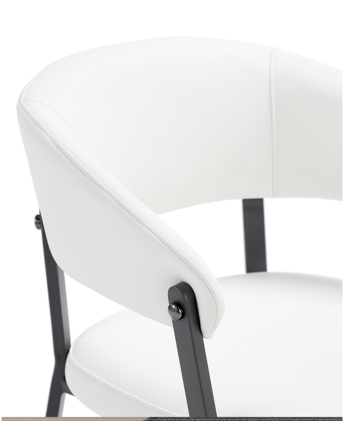 Manhattan Comfort Belle Textured 22.9" Leatherette Upholstered Dining Chair In White