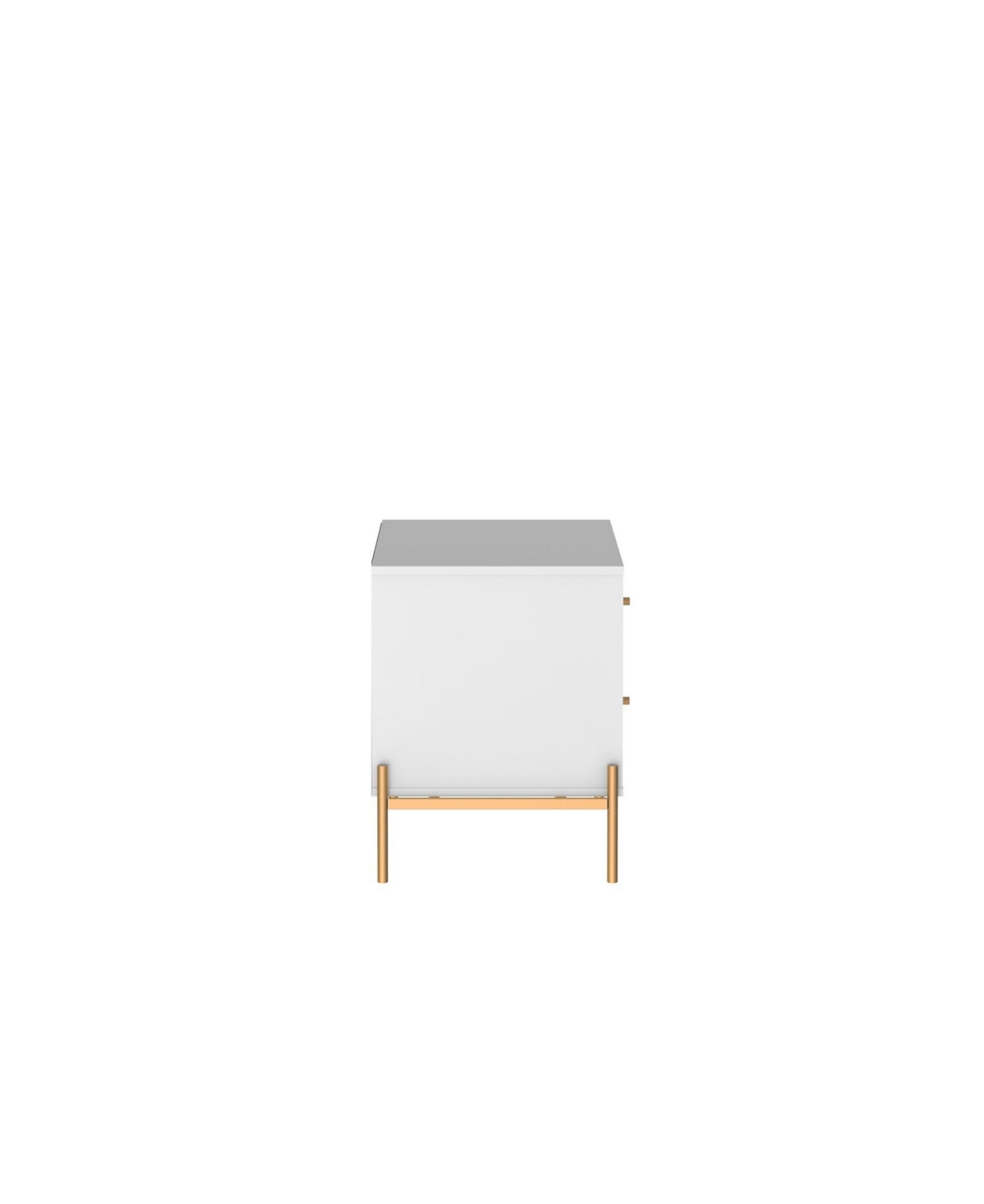 Manhattan Comfort Jasper 22.08" Wood 2-drawer Nightstand In White