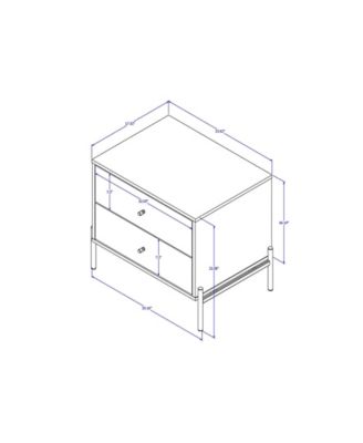 Jasper 22.08" Wood 2-Drawer Nightstand