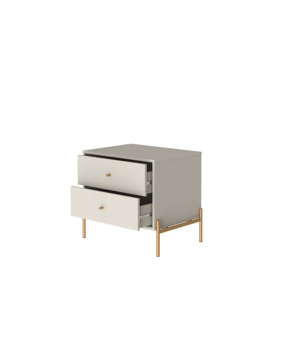 Manhattan Comfort Jasper 22.08" Wood 2-drawer Nightstand In White