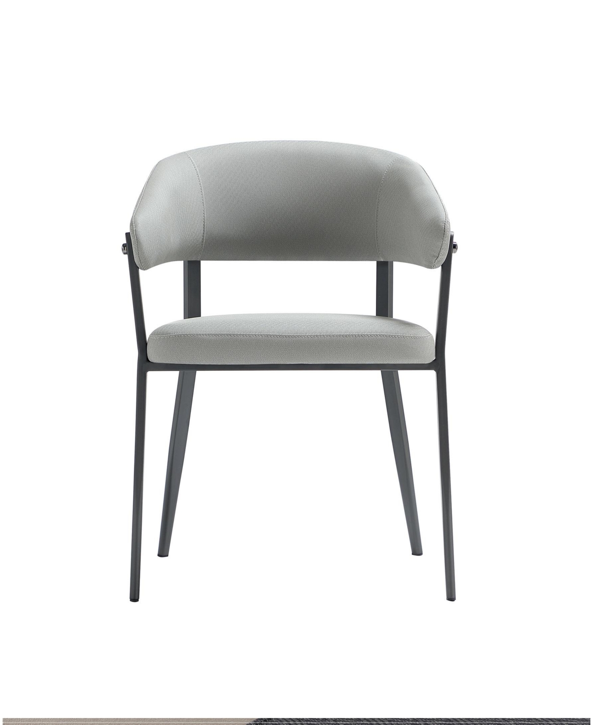 Manhattan Comfort Belle Textured 22.9" Leatherette Upholstered Dining Chair In Gray