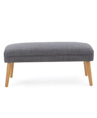 Upholstered Bench with Wood Legs, 38'' Small Accent Bench for Entryway or Bedroom