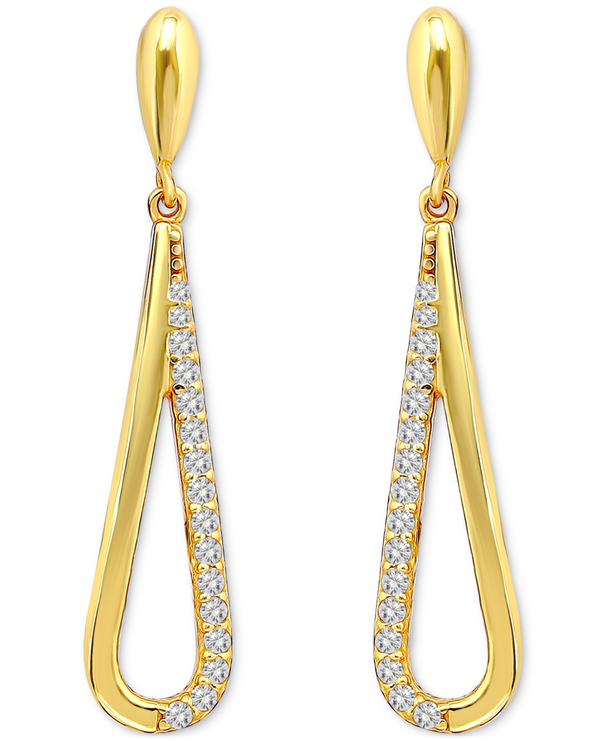 Giani Bernini Round Drop Earrings (3/8 Ct.t.w) In 18k Gold Plated Sterling Silver, Macy's Exclusive In Gold