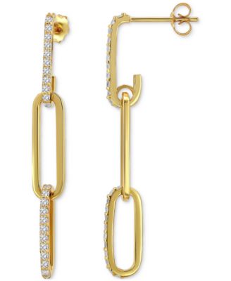 Link Drop Earrings (3/4 ct. t.w.) in Gold Plated Sterling Silver