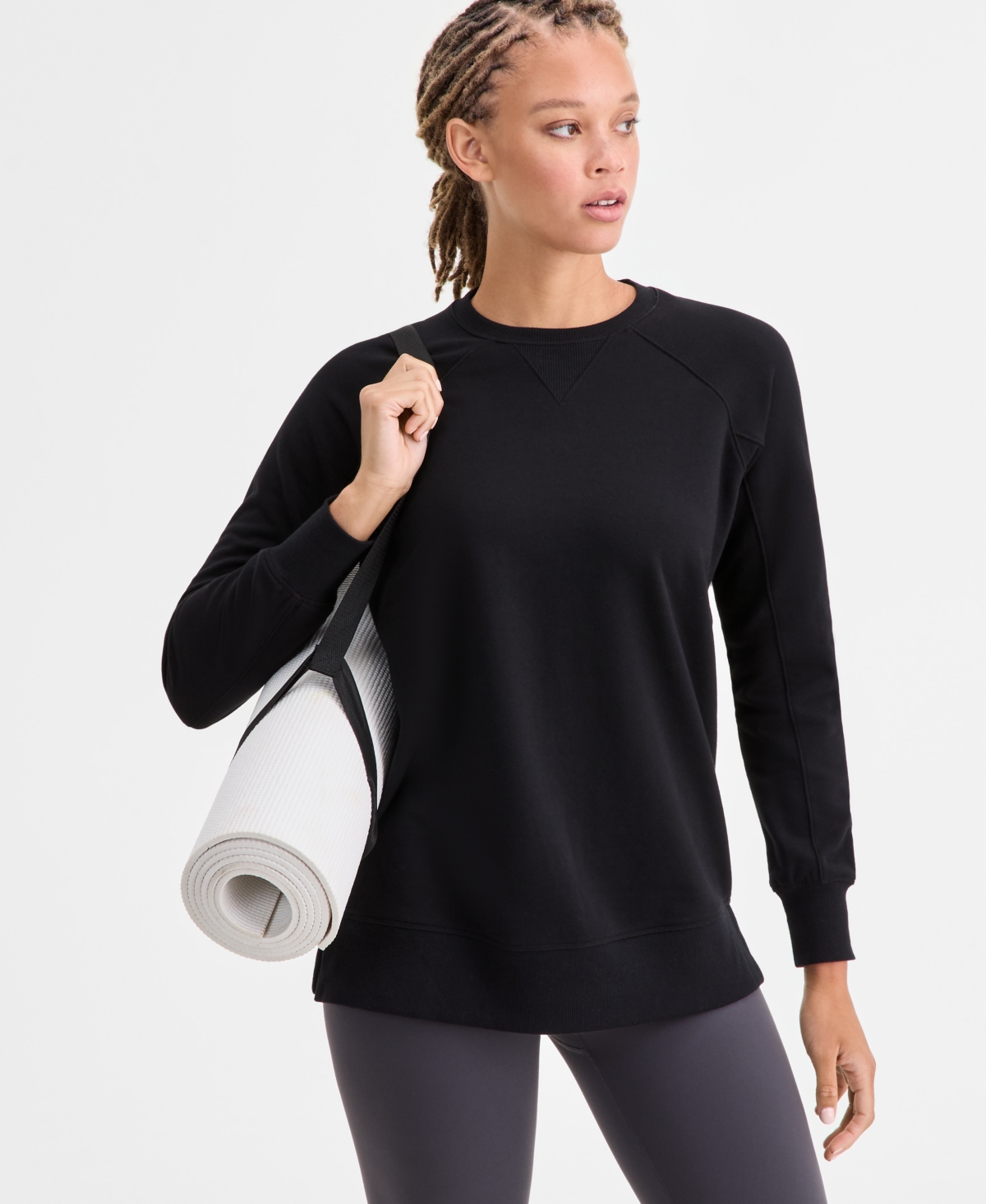 Id Ideology Women's Crewneck Raglan-Sleeve Sweatshirt, Macy's Exclusive