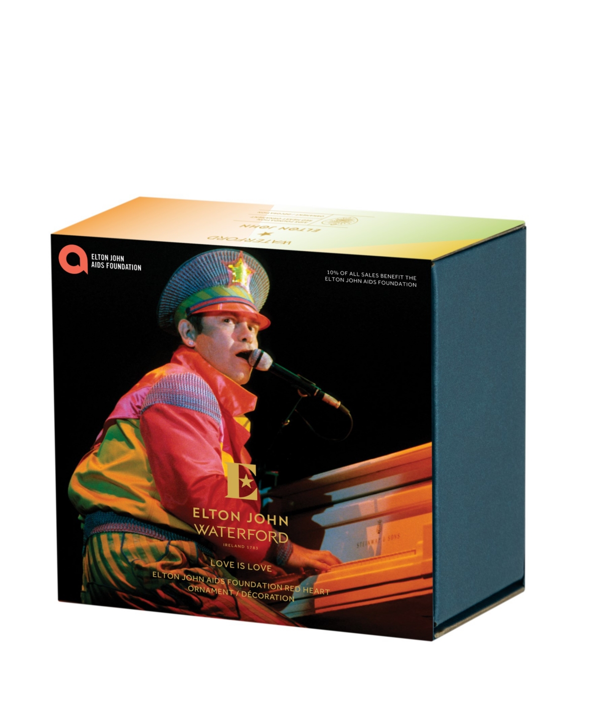Waterford Elton John Aids Foundation Heart Ornament In Red