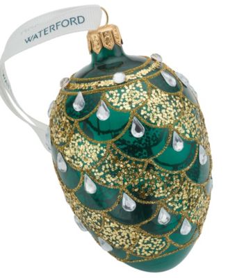 Holiday Heirlooms Green and Gold Oval Ornament