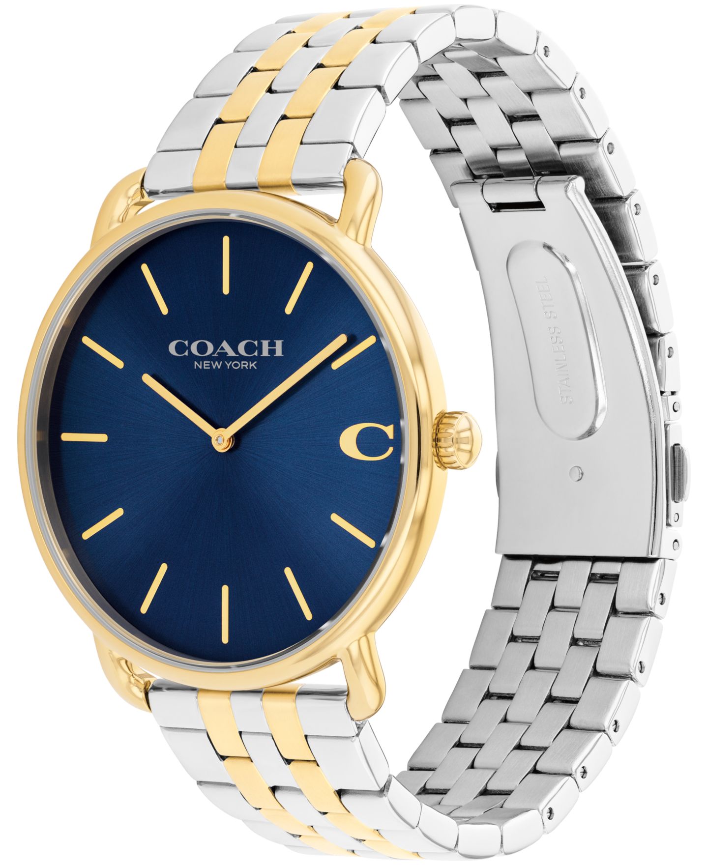 Мужские часы Coach Elliot, двухцветный браслет из нержавеющей стали, 43 мм — фото 3